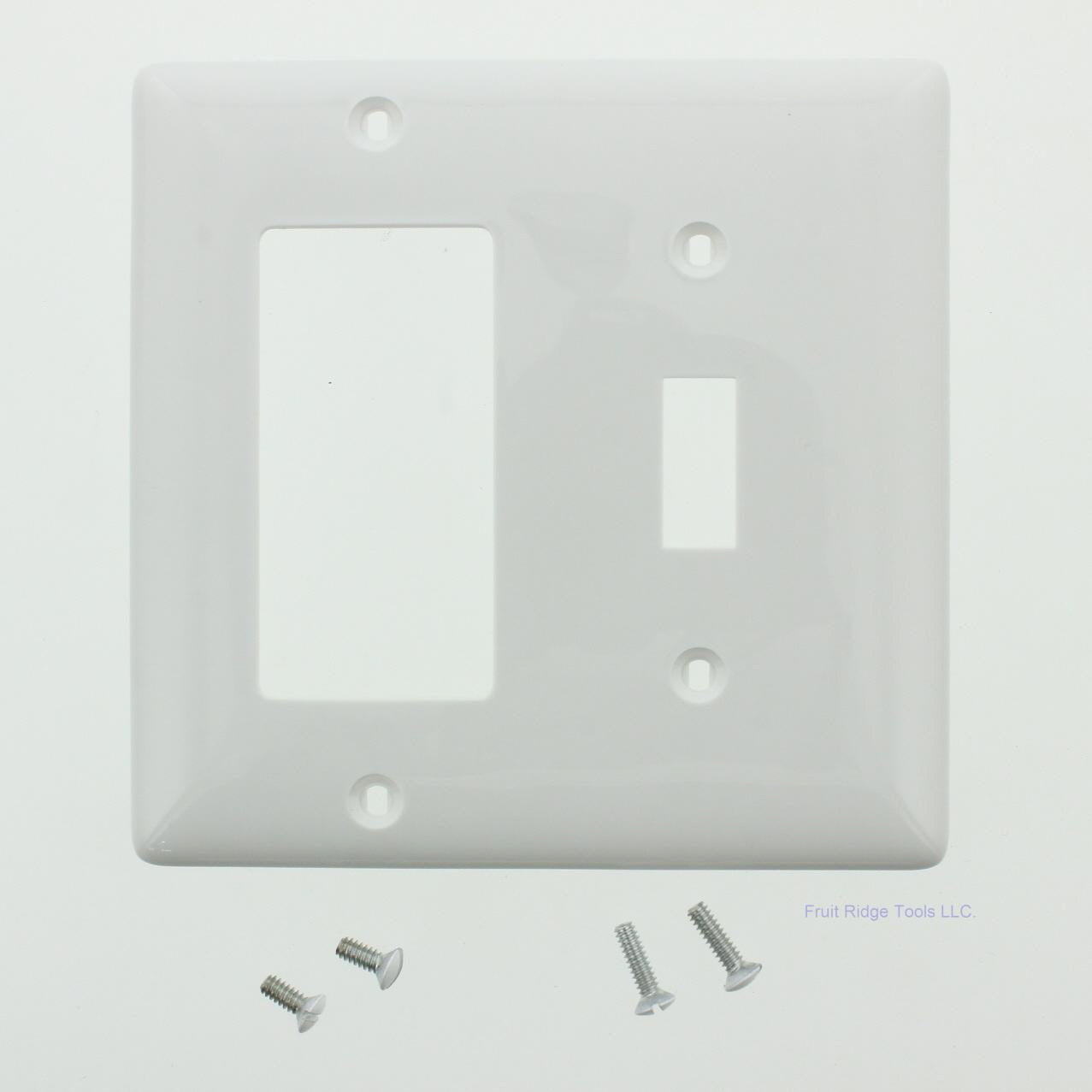 Hubbell NP126W White 2-Gang Nylon Standard Toggle Switch Decorator Wallplate