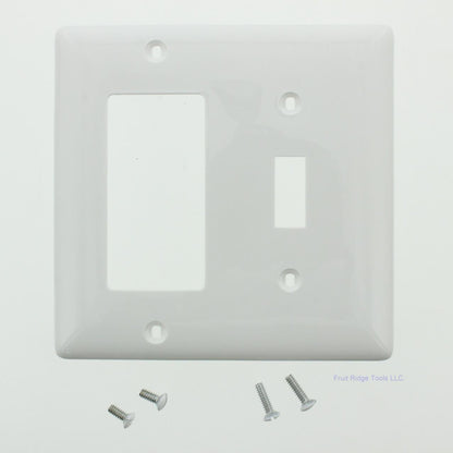 Hubbell NP126W White 2-Gang Nylon Standard Toggle Switch Decorator Wallplate