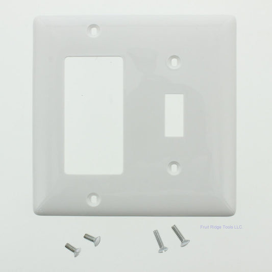 Hubbell NP126W White 2-Gang Nylon Standard Toggle Switch Decorator Wallplate