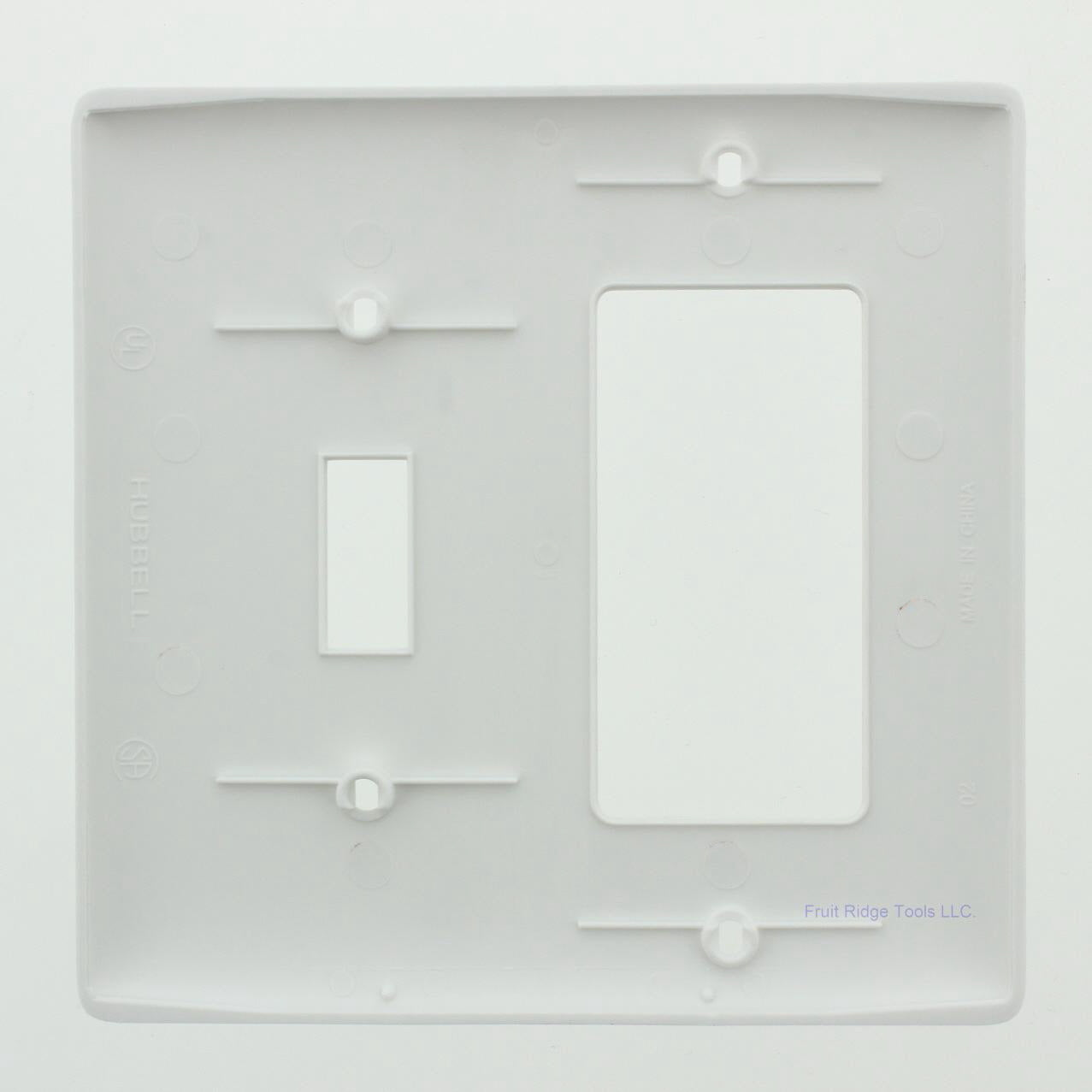 Hubbell NP126W White 2-Gang Nylon Standard Toggle Switch Decorator Wallplate