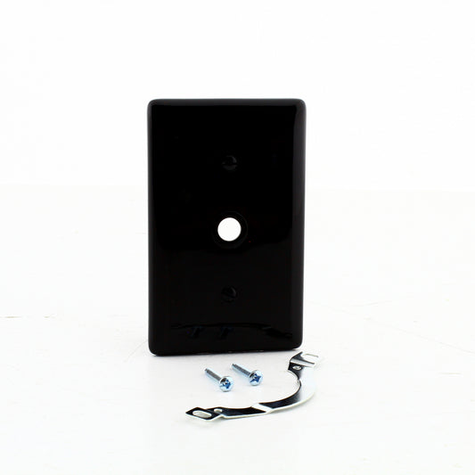 Hubbell NP12BK Black 1-Gang Telephone .406" Standard Wallplate Cover Strap Mount