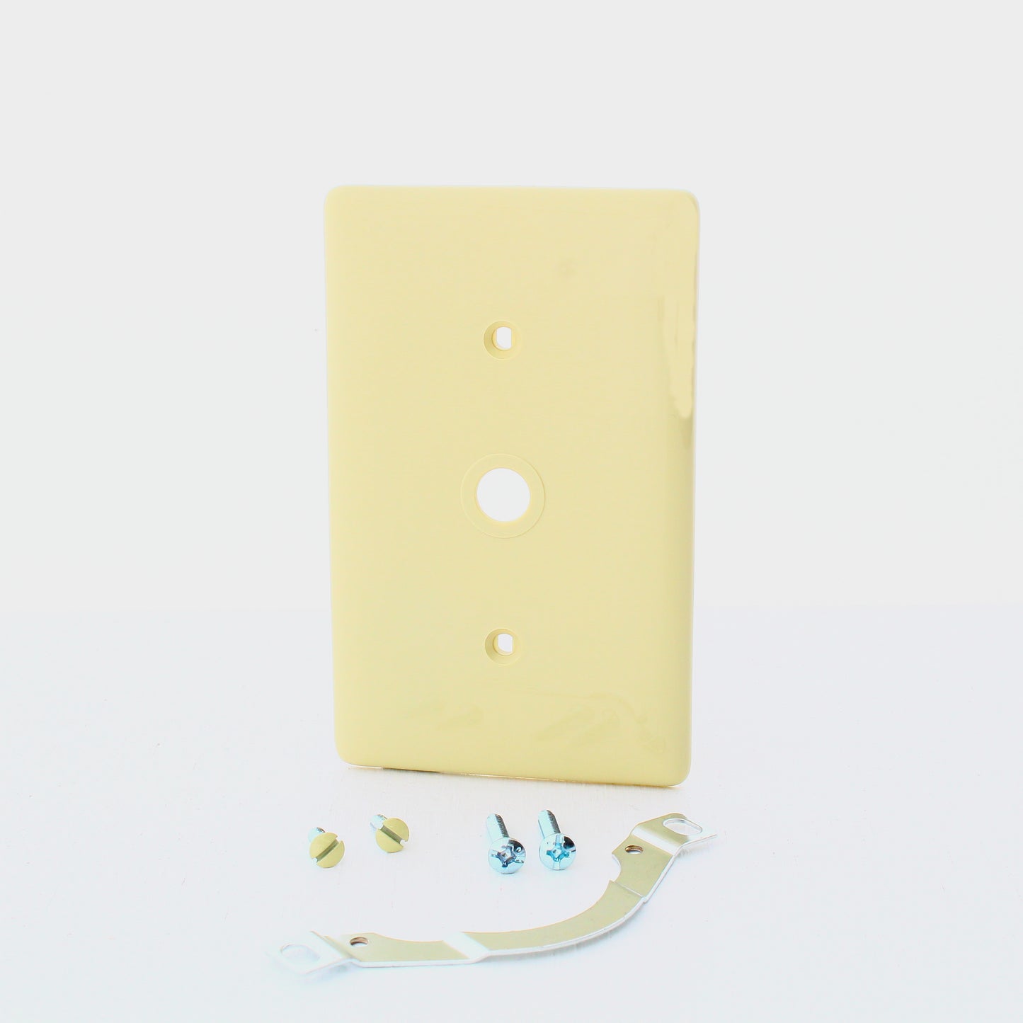Hubbell NP12I Ivory 1-Gang Phone .406" Hole Standard Wallplate Cover Strap Mount