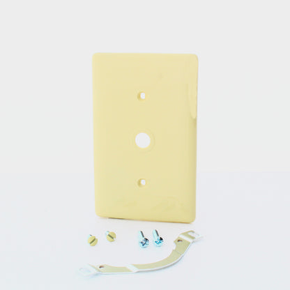 Hubbell NP12I Ivory 1-Gang Phone .406" Hole Standard Wallplate Cover Strap Mount