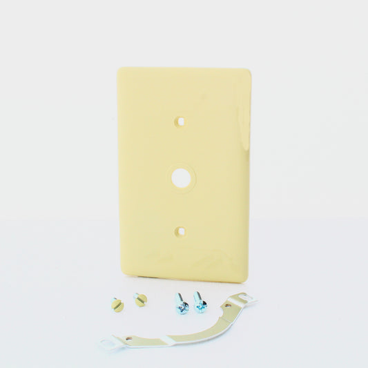 Hubbell NP12I Ivory 1-Gang Phone .406" Hole Standard Wallplate Cover Strap Mount
