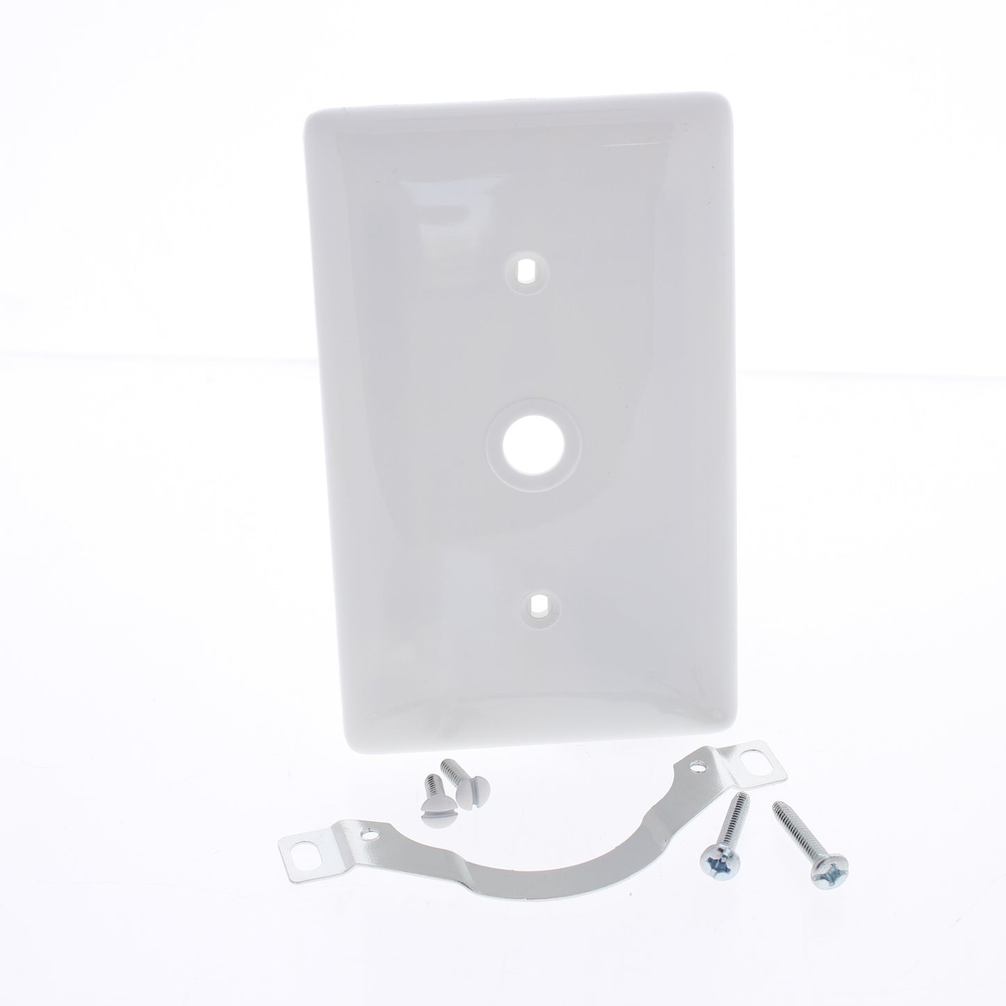 Hubbell NP12W White 1-Gang Phone .406" Hole Standard Wallplate Cover Strap Mount