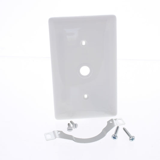 Hubbell NP12W White 1-Gang Phone .406" Hole Standard Wallplate Cover Strap Mount