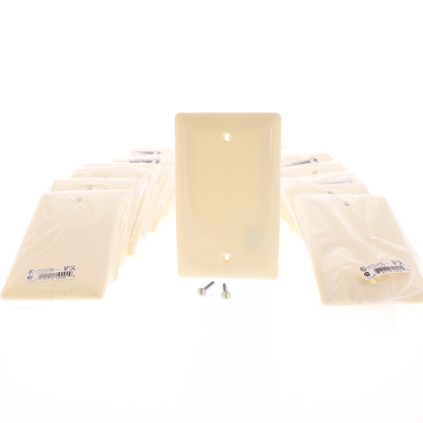 Hubbell NP13AL Almond 1-Gang Blank Unbreakable Standard Wallplate Box Mount 25pc