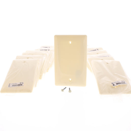 Hubbell NP13AL Almond 1-Gang Blank Unbreakable Standard Wallplate Box Mount 25pc