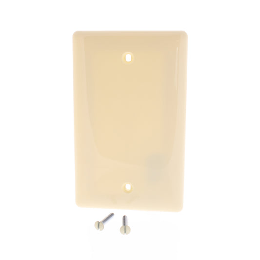 Hubbell NP13AL Almond 1-Gang Blank Nylon Standard Size Wallplate Cover Box Mount
