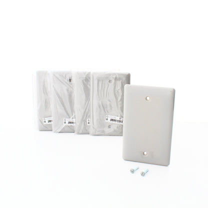 Hubbell NP13GY Gray 1-Gang Blank Nylon Standard Wallplate Cover Box Mount 5-pack