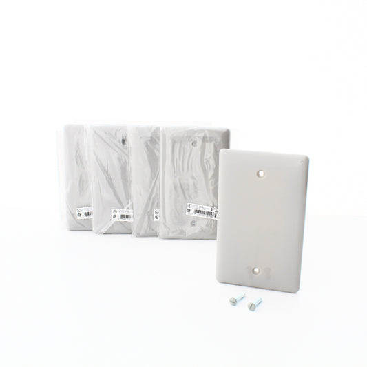 Hubbell NP13GY Gray 1-Gang Blank Nylon Standard Wallplate Cover Box Mount 5-pack