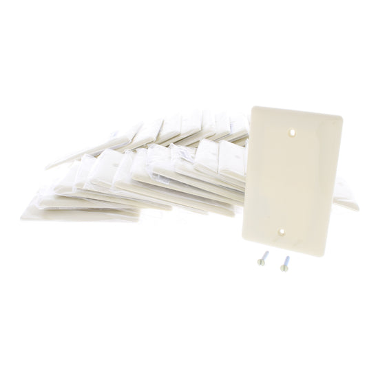 Hubbell NP13I Ivory 1-Gang Blank Nylon Standard Wallplate Cover Box Mount 25pcs