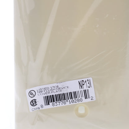 Hubbell NP13I Ivory 1-Gang Blank Unbreakable Standard Wallplate Cover Box Mount