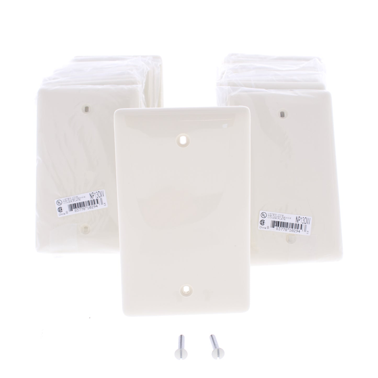 Hubbell NP13OW Office White 1-Gang Blank Standard Wallplate Cover Box Mount 25pc