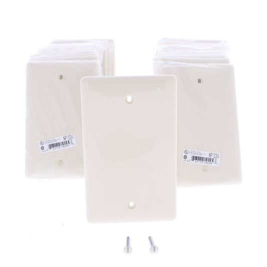 Hubbell NP13OW Office White 1-Gang Blank Standard Wallplate Cover Box Mount 25pc