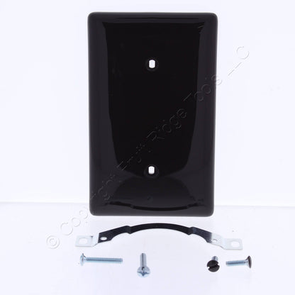 Hubbell NP14 Brown 1-Gang Blank Unbreakable Nylon Cover Strap Mount Wallplate