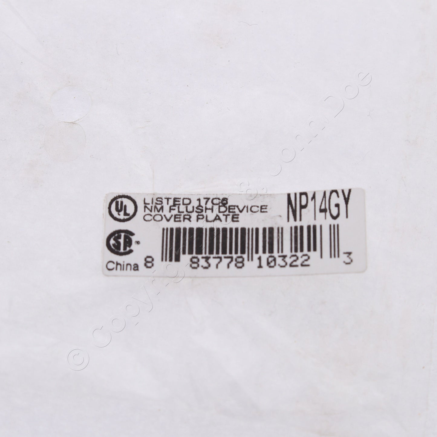 Hubbell NP14GY Gray 1-Gang Blank Nylon Standard Size Wallplate Cover Strap Mount