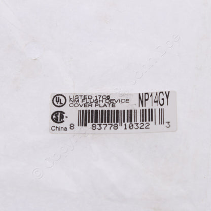 Hubbell NP14GY Gray 1-Gang Blank Nylon Standard Size Wallplate Cover Strap Mount
