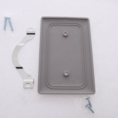 Hubbell NP14GY Gray 1-Gang Blank Nylon Standard Size Wallplate Cover Strap Mount