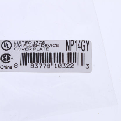 Hubbell NP14GY Gray 1-Gang Blank Unbreakable Standard Wallplate Strap Mount 2pcs