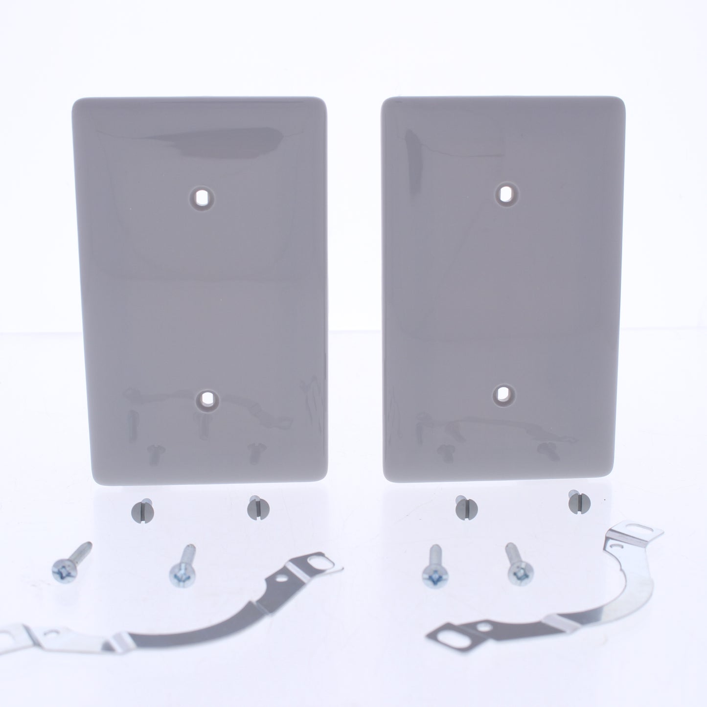 Hubbell NP14GY Gray 1-Gang Blank Unbreakable Standard Wallplate Strap Mount 2pcs