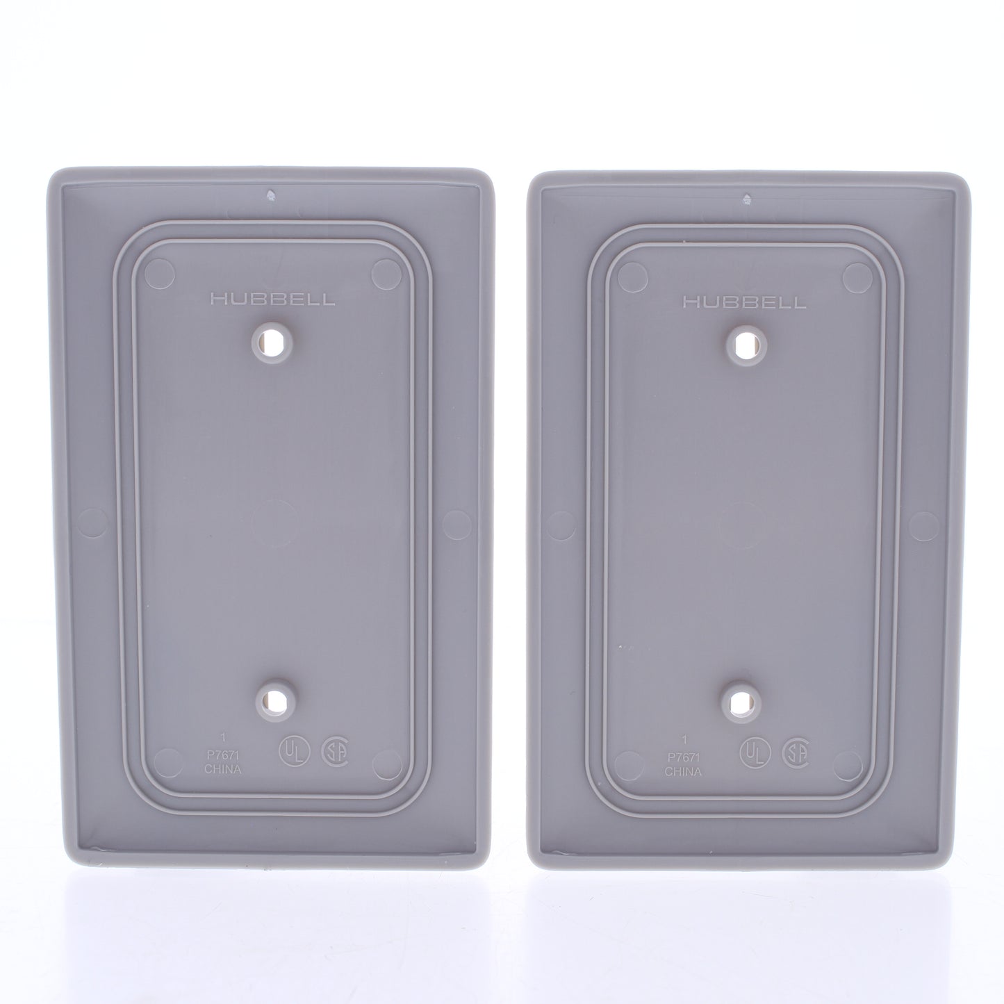 Hubbell NP14GY Gray 1-Gang Blank Unbreakable Standard Wallplate Strap Mount 2pcs