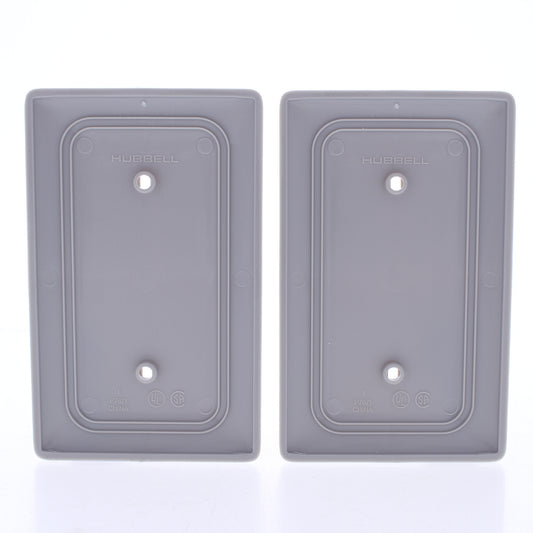 Hubbell NP14GY Gray 1-Gang Blank Unbreakable Standard Wallplate Strap Mount 2pcs