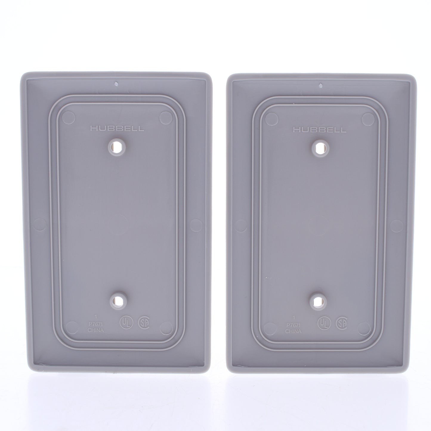 Hubbell NP14GY Gray 1-Gang Blank Unbreakable Standard Wallplate Strap Mount 2pcs