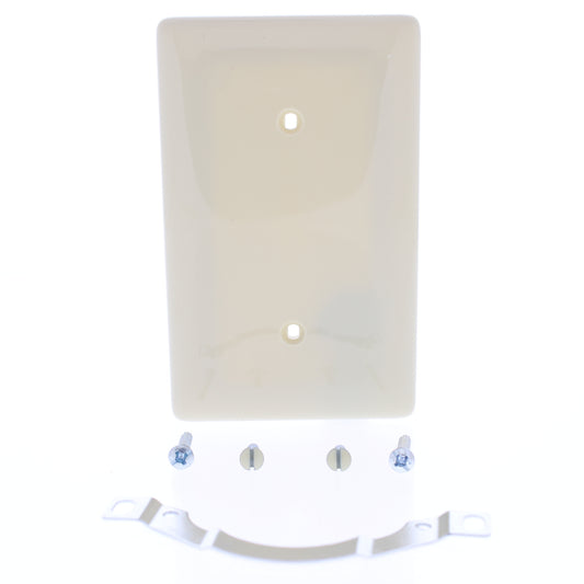 Hubbell NP14I Ivory 1-Gang Blank Nylon Standard Size Wallplate Cover Strap Mount