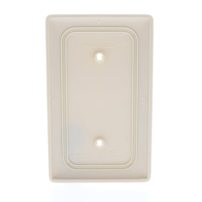 Hubbell NP14I Ivory 1-Gang Blank Nylon Standard Size Wallplate Cover Strap Mount