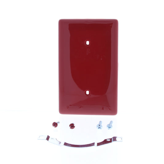 Hubbell NP14R Red 1-Gang Blank Unbreakable Standard Wallplate Cover Strap Mount