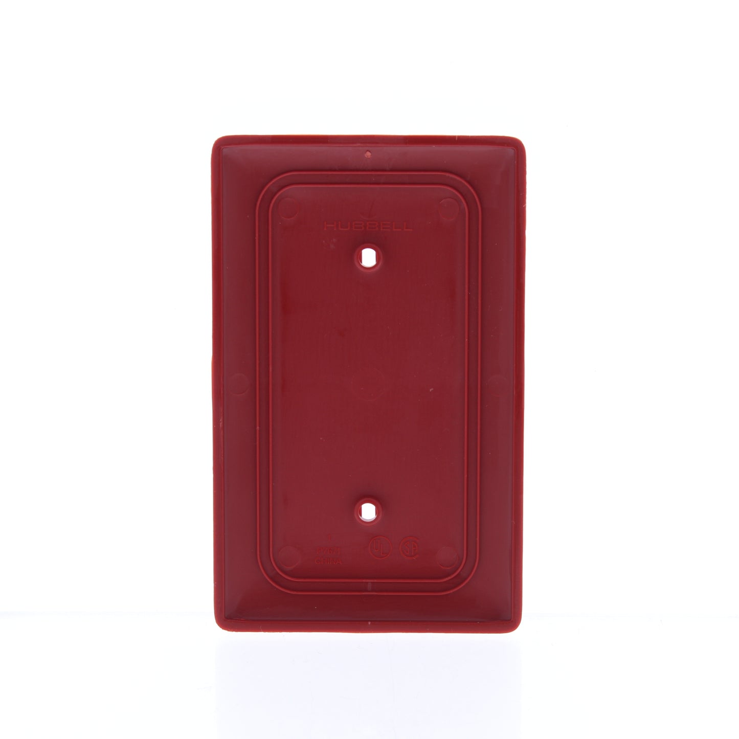 Hubbell NP14R Red 1-Gang Blank Unbreakable Standard Wallplate Cover Strap Mount