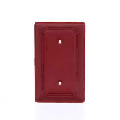 Hubbell NP14R Red 1-Gang Blank Unbreakable Standard Wallplate Cover Strap Mount