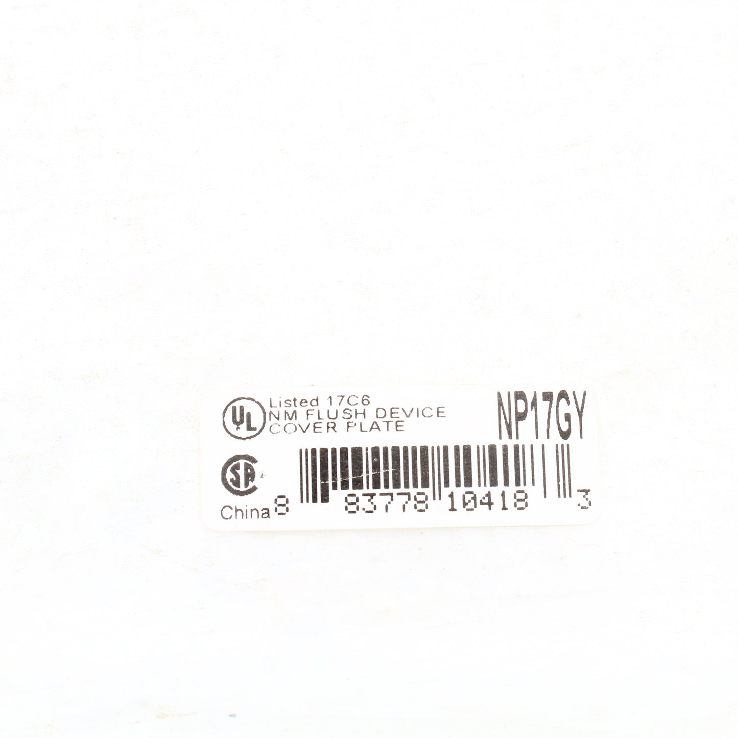 Hubbell NP17GY Gray 2-Gang Toggle Switch Single 1.406" Outlet Standard Wallplate