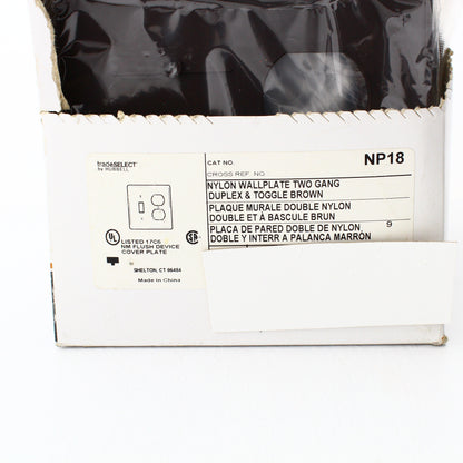 Hubbell NP18 Brown 2-Gang Toggle Duplex Unbreakable Nylon Wallplate Cover 3pcs