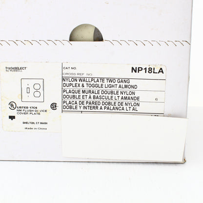 Hubbell NP18LA Lt Almond 2-Gang Toggle Duplex Unbreakable Wallplate Cover 3pcs