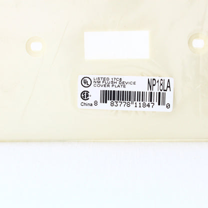 Hubbell NP18LA Light Almond 2-Gang Toggle Duplex Outlet Unbreakable Wallplate