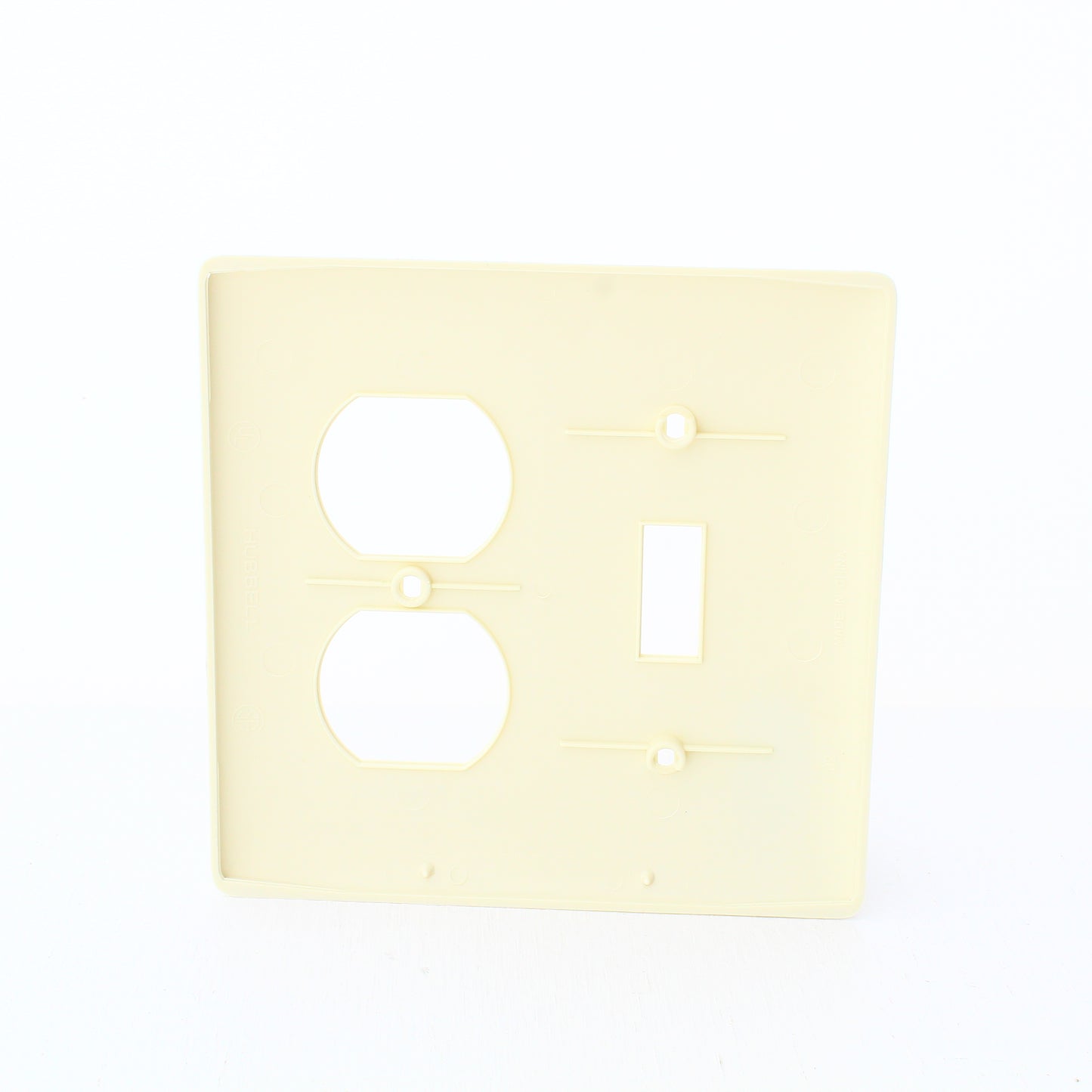 Hubbell NP18LA Light Almond 2-Gang Toggle Duplex Outlet Unbreakable Wallplate