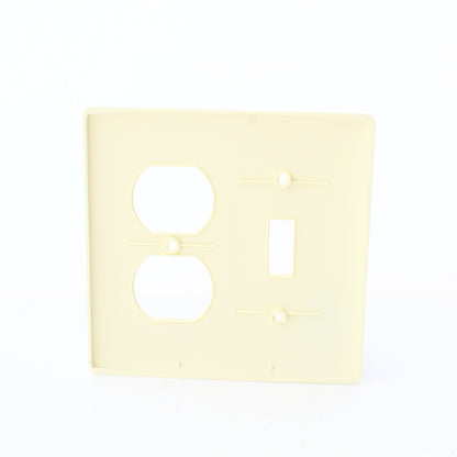 Hubbell NP18LA Light Almond 2-Gang Toggle Duplex Outlet Unbreakable Wallplate