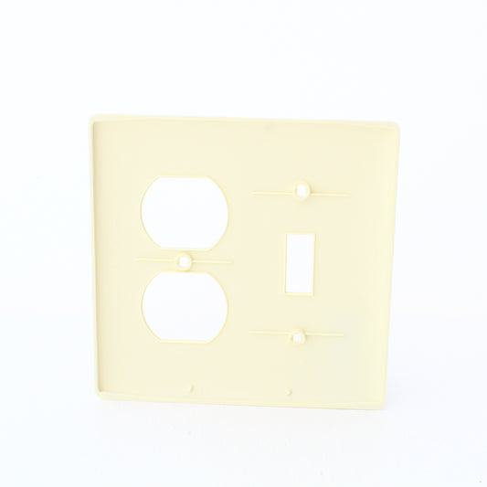 Hubbell NP18LA Light Almond 2-Gang Toggle Duplex Outlet Unbreakable Wallplate