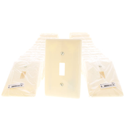 Hubbell NP1AL Almond 1-Gang Toggle Switch Unbreakable Standard Wallplates 25pcs
