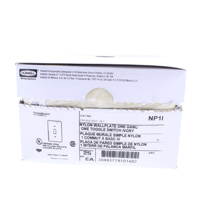 Hubbell NP1I Ivory 1-Gang Toggle Switch Unbreakable Standard Wallplates 25-Pack