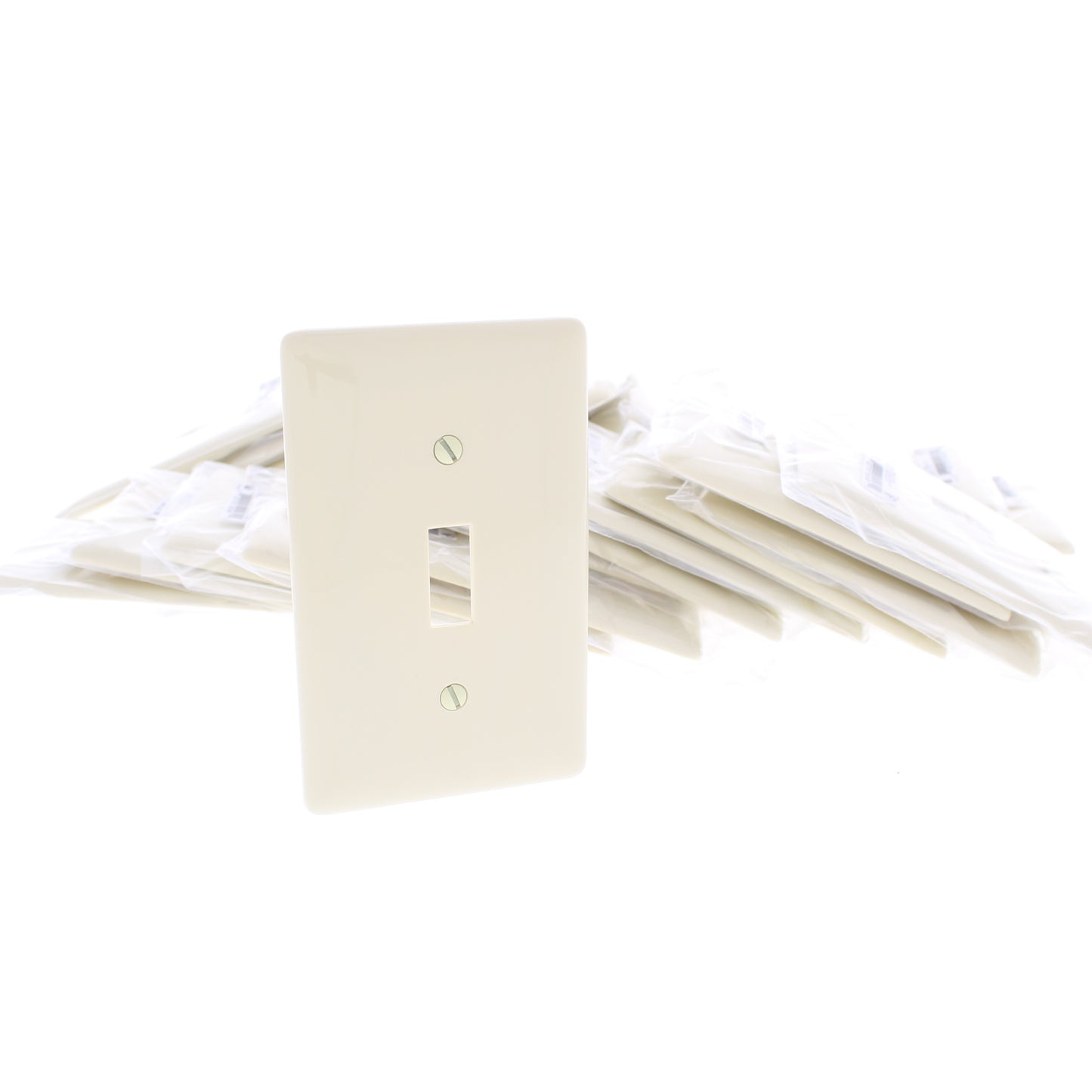 Hubbell NP1I Ivory 1-Gang Toggle Switch Unbreakable Standard Wallplates 25-Pack