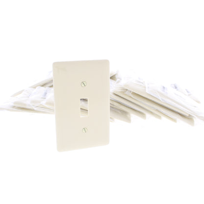 Hubbell NP1I Ivory 1-Gang Toggle Switch Unbreakable Standard Wallplates 25-Pack