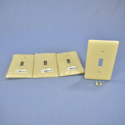 Hubbell NP1I Ivory 1-Gang Toggle Switch Unbreakable Standard Wallplates 4-Pack