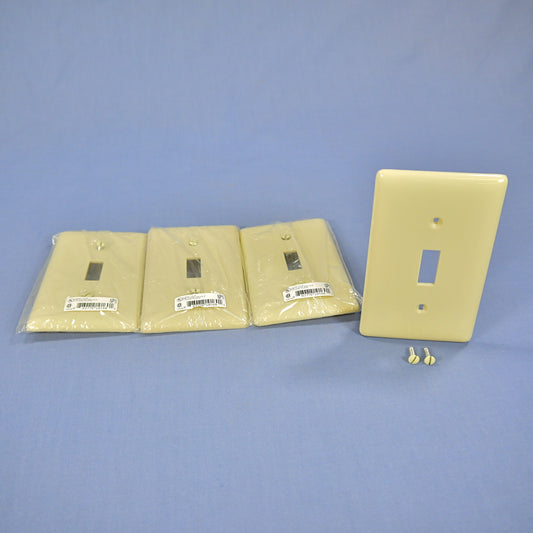 Hubbell NP1I Ivory 1-Gang Toggle Switch Unbreakable Standard Wallplates 4-Pack
