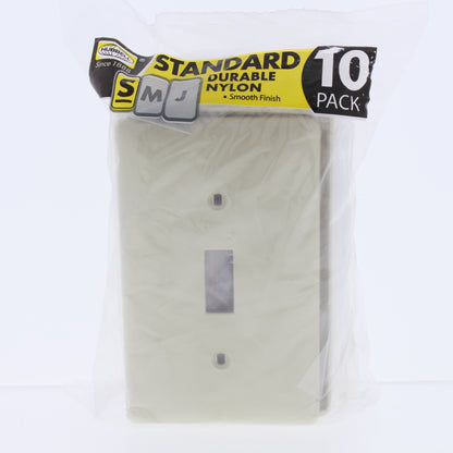 Hubbell NP1I10Z Ivory 1-Gang Toggle Switch Unbreakable Standard Wallplates 10pcs
