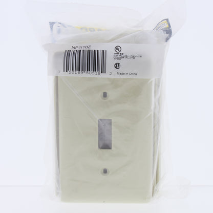 Hubbell NP1I10Z Ivory 1-Gang Toggle Switch Unbreakable Standard Wallplates 10pcs