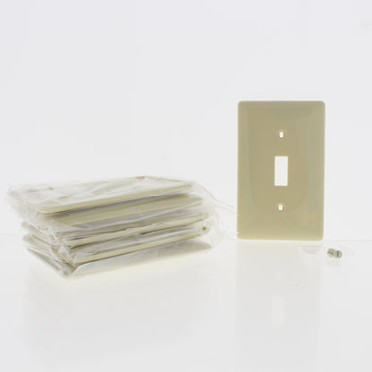 Hubbell NP1I10Z Ivory 1-Gang Toggle Switch Unbreakable Standard Wallplates 10pcs