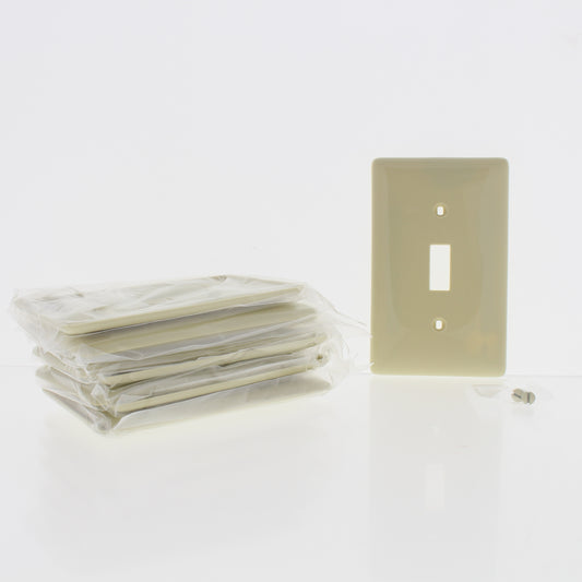 Hubbell NP1I10Z Ivory 1-Gang Toggle Switch Unbreakable Standard Wallplates 10pcs